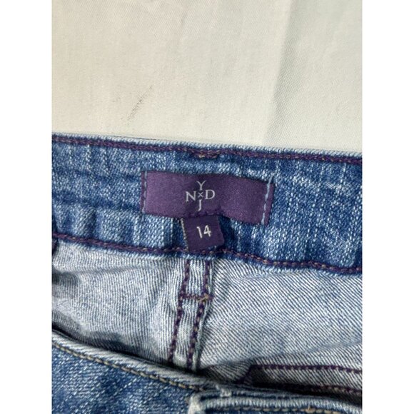 NYDJ Jeans Womens 14 Medium Wash Denim Made In USA Straight Leg - Picture 3 of 10